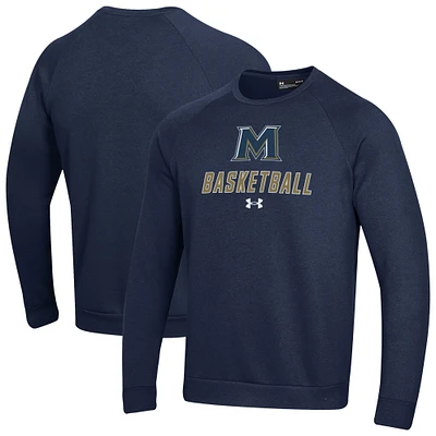Men's Under Armour  Navy Mount St. Mary's Mountaineers Raglan Basketball Rival Fleece Pullover Sweatshirt