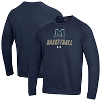 Men's Under Armour  Navy Mount St. Mary's Mountaineers Raglan Basketball Rival Fleece Pullover Sweatshirt