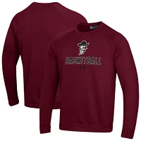Men's Under Armour  Crimson New Mexico State Aggies Raglan Basketball Rival Fleece Pullover Sweatshirt