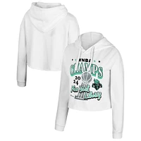 Women's Stadium Essentials  White New York Liberty 2024 WNBA Finals Champions Earned Cropped Pullover Hoodie