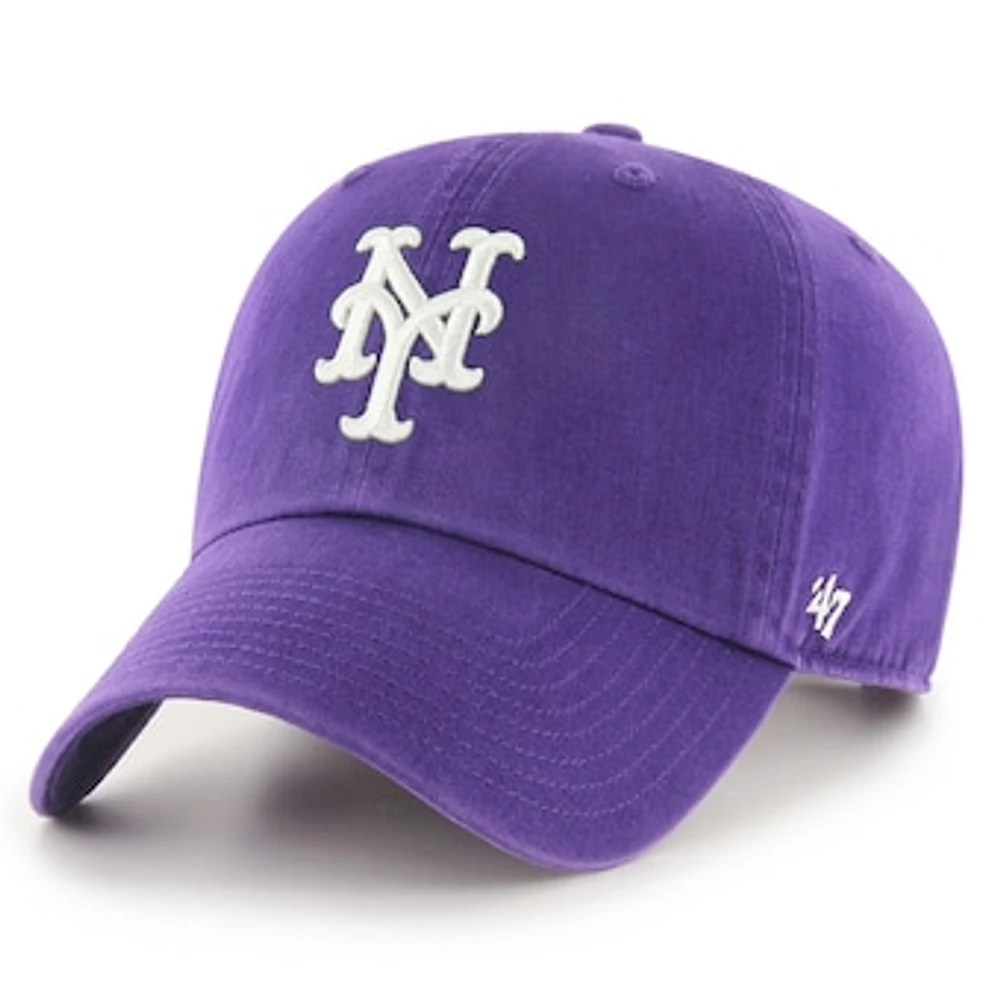 Men's '47 Purple New York Mets Clean Up Adjustable Hat