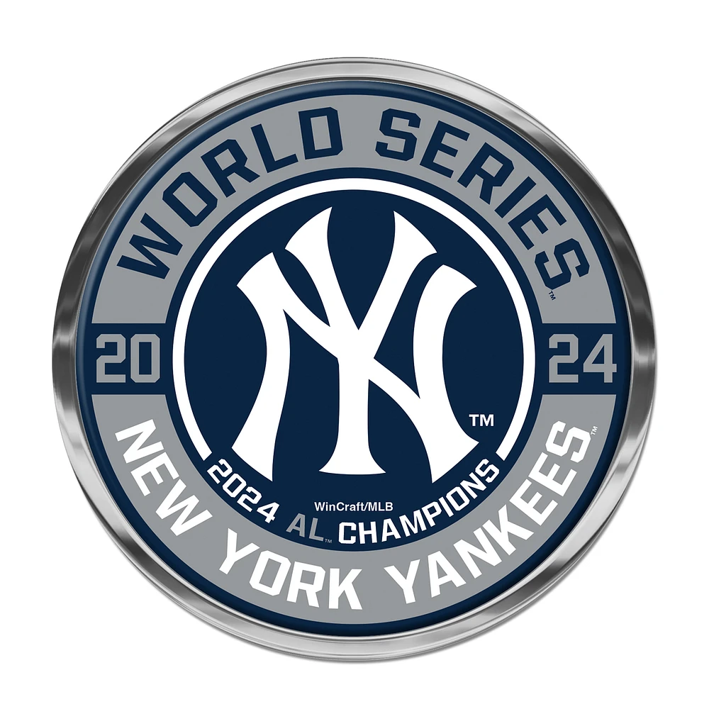 WinCraft New York Yankees 2024 American League Champions Domed Metal Auto Emblem