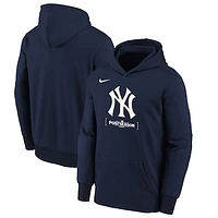 Youth Nike Navy New York Yankees 2024 MLB Postseason Authentic Collection Performance Pullover Hoodie