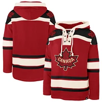 Men's '47 Red Canada 2025 4 Nations Face-Off Superior Lacer Pullover Hoodie