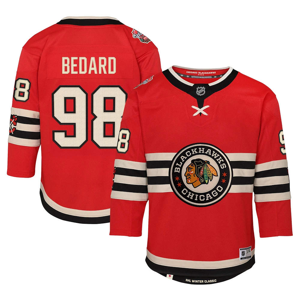 Preschool Connor Bedard Red Chicago Blackhawks 2025 NHL Winter Classic Premier Player Jersey