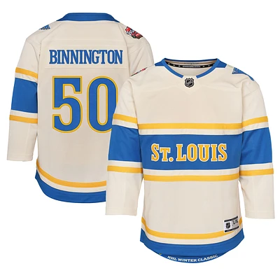 Preschool Jordan Binnington Cream St. Louis Blues 2025 NHL Winter Classic Premier Player Jersey