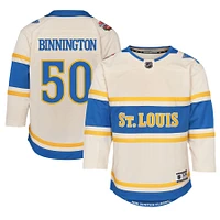 Preschool Jordan Binnington Cream St. Louis Blues 2025 NHL Winter Classic Premier Player Jersey