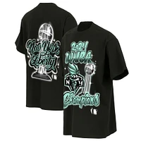 Unisex round21 Black New York Liberty 2024 WNBA Finals Champions Airbrush T-Shirt