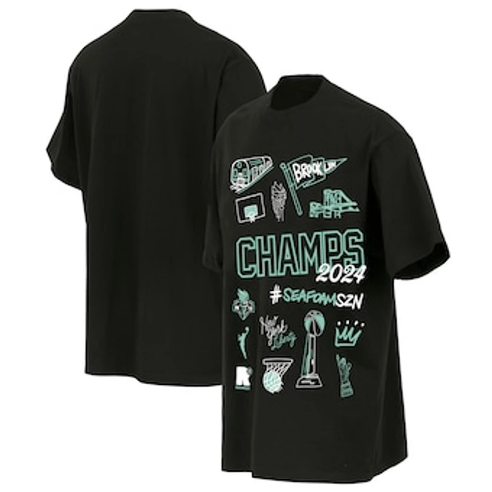 Unisex round21 Black New York Liberty 2024 WNBA Finals Champions Hometown T-Shirt