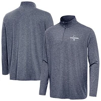 Men's Antigua  Heather Navy New York Yankees 2024 American League Champions Hunk Quarter-Zip Top