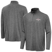 Men's Antigua  Heather Black Los Angeles Dodgers 2024 National League Champions Hunk Quarter-Zip Top