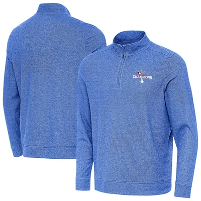 Men's Antigua  Heather Royal Los Angeles Dodgers 2024 National League Champions Subtle Quarter-Zip Top