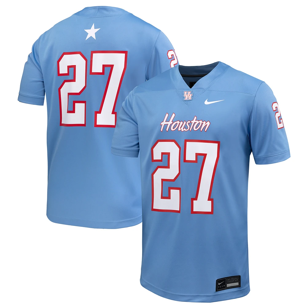 Men's Nike #27 Light Blue Houston Cougars Untouchable Football Jersey