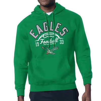 Men's Starter Kelly Green Philadelphia Eagles Half Ball Retro Logo Pullover Hoodie