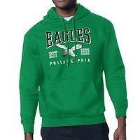 Men's Starter Kelly Green Philadelphia Eagles Team Retro Logo Fleece Tri-Blend Pullover Hoodie