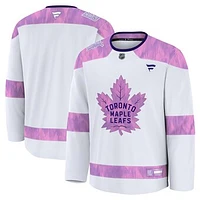 Men's Fanatics  White Toronto Maple Leafs 2024 Hockey Fights Cancer Practice Jersey