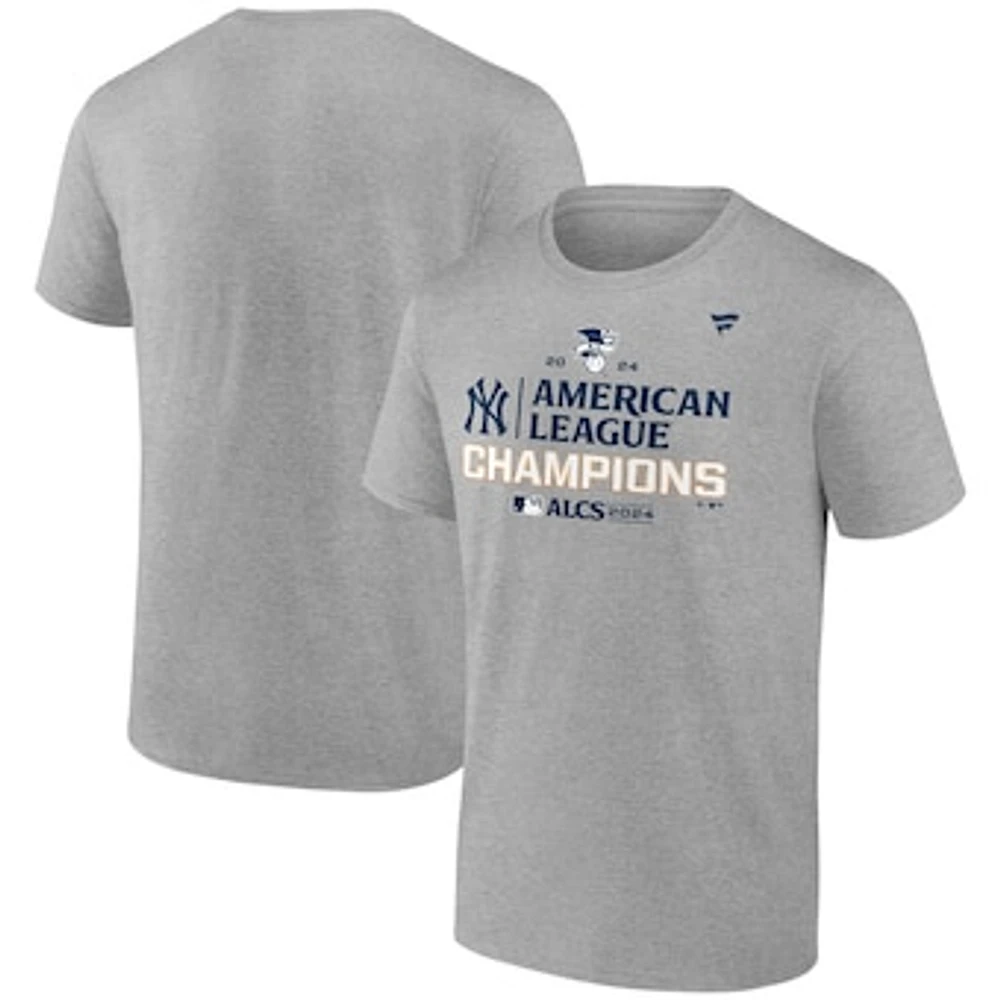 Men's Fanatics Heather Gray New York Yankees 2024 American League Champions Locker Room Big & Tall T-Shirt