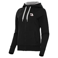 Women's Antigua Black Richard Childress Racing Victory Full-Zip Hoodie