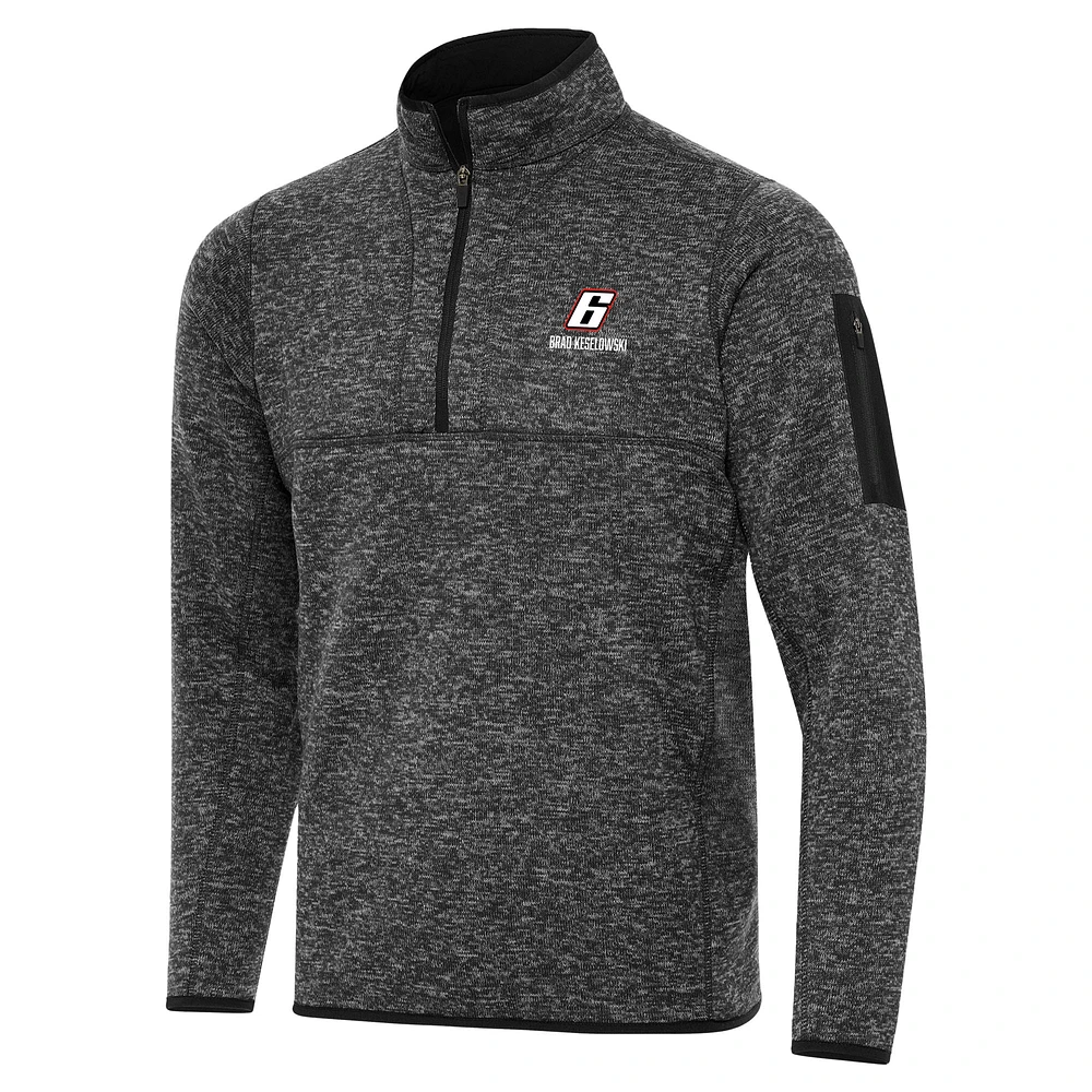 Men's Antigua Heather Brad Keselowski Big & Tall Fortune Quarter-Zip Pullover Jacket