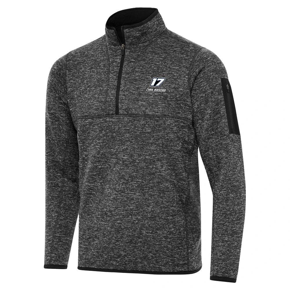 Men's Antigua Heather Chris Buescher Big & Tall Fortune Quarter-Zip Pullover Jacket