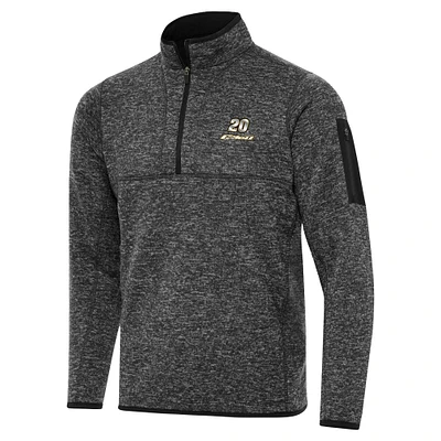 Men's Antigua Heather Black Christopher Bell Big & Tall Fortune Quarter-Zip Pullover Jacket