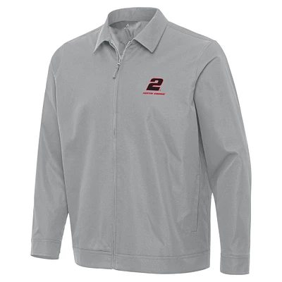 Men's Antigua  Gray Austin Cindric Pivot Full-Zip Jacket