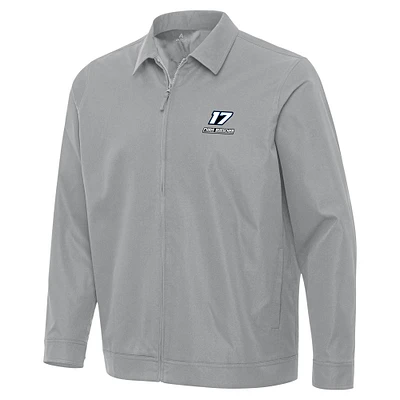 Men's Antigua  Gray Chris Buescher Pivot Full-Zip Jacket