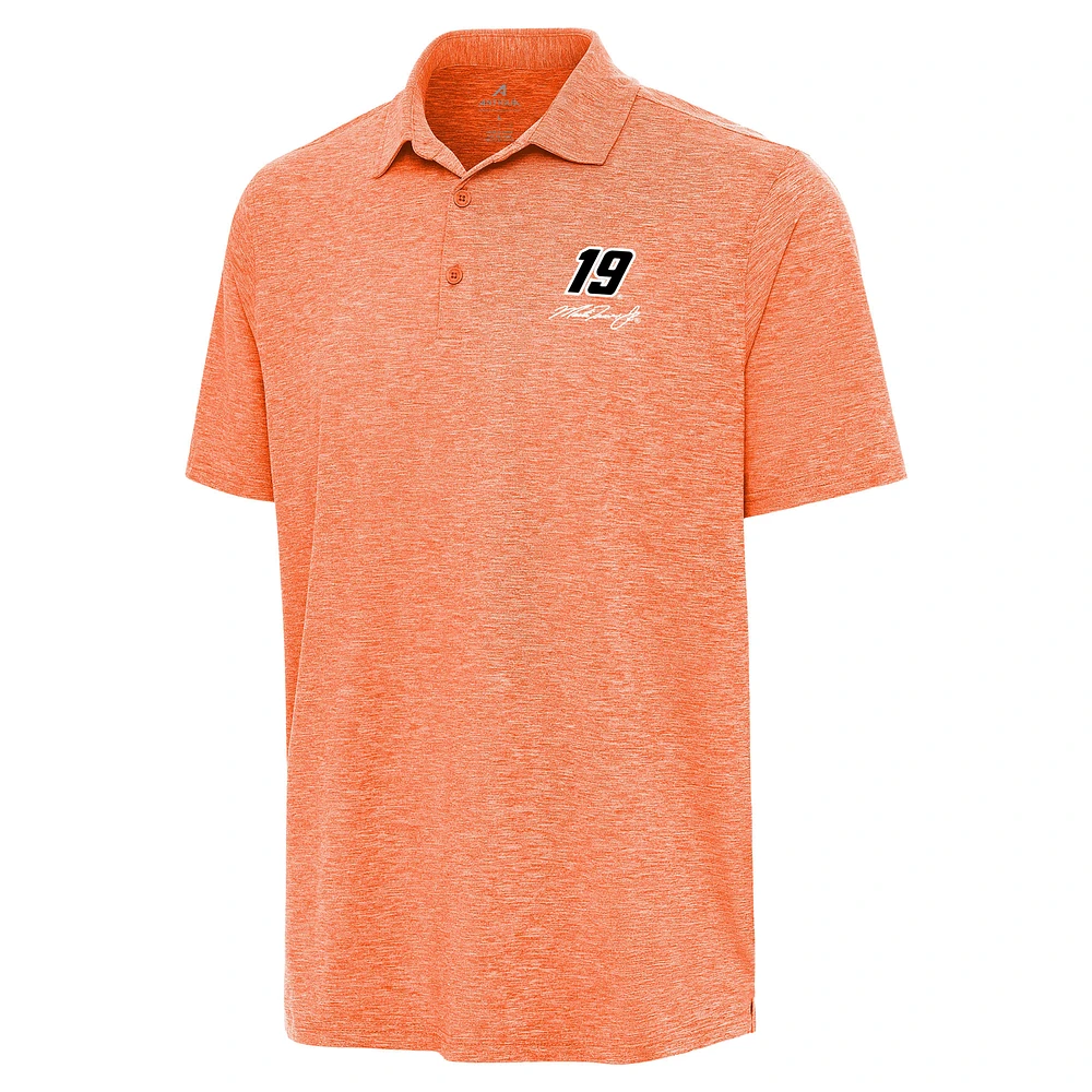 Men's Antigua Heather Orange Martin Truex Jr Par 3 Polo