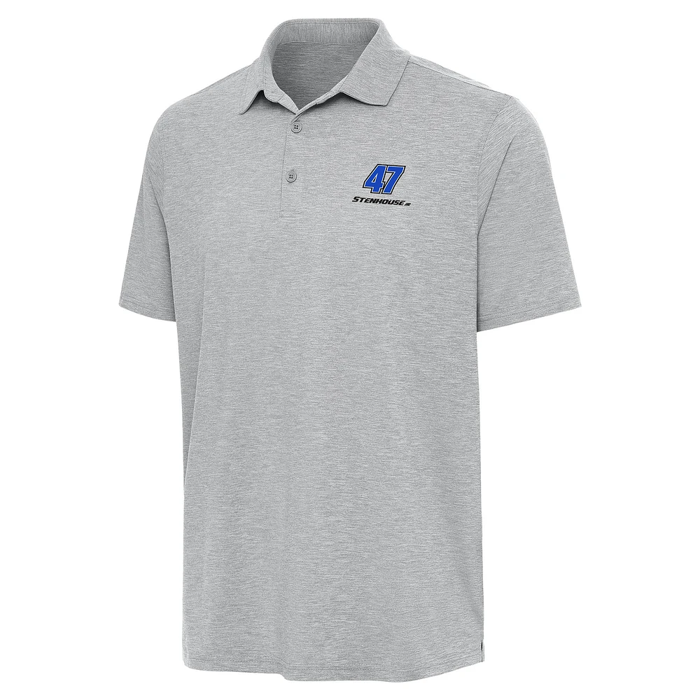 Men's Antigua Heather Gray Ricky Stenhouse Jr. Par 3 Polo