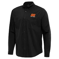 Men's Antigua Joey Logano Flight Woven Tri-Blend Long Sleeve Button-Down Shirt