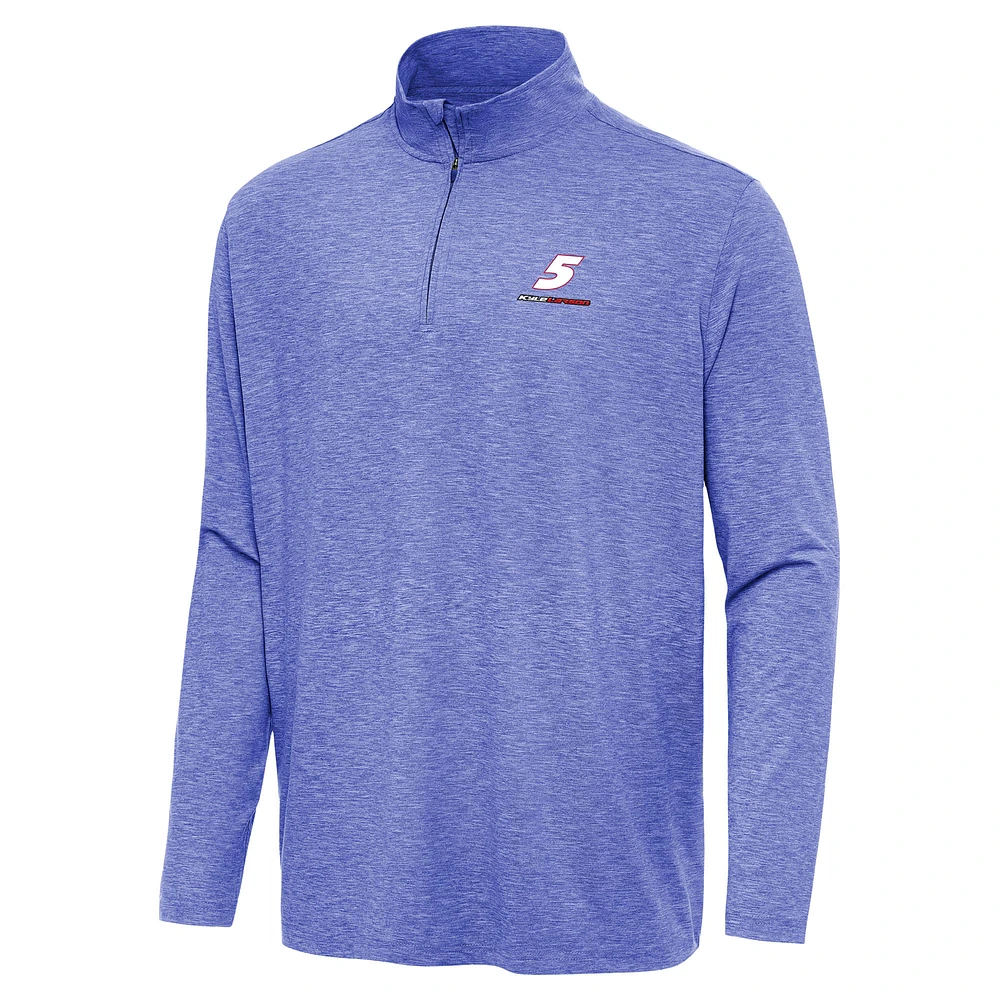 Men's Antigua Heather Royal Kyle Larson Hunk Quarter-Zip Top