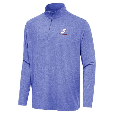 Men's Antigua  Heather Royal Kyle Larson Hunk Quarter-Zip Top