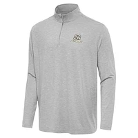 Men's Antigua  Heather Gray Christopher Bell Hunk Quarter-Zip Top
