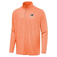 Men's Antigua  Heather Orange Martin Truex Jr Hunk Quarter-Zip Top