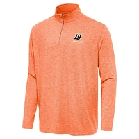 Men's Antigua  Heather Orange Martin Truex Jr Hunk Quarter-Zip Top
