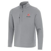 Men's Antigua  Gray Brad Keselowski Insider Quarter-Zip Top