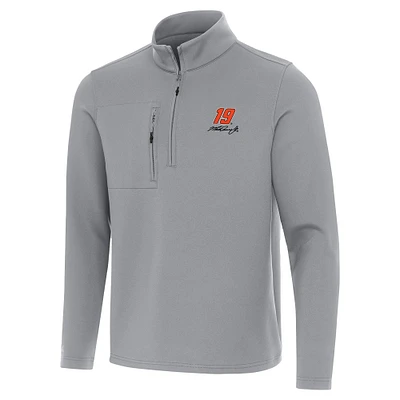 Men's Antigua  Gray Martin Truex Jr Insider Quarter-Zip Top
