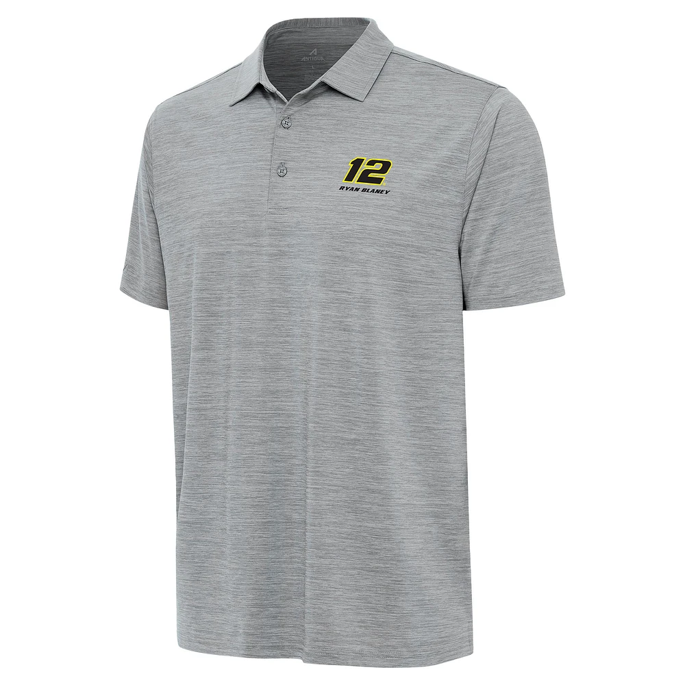 Men's Antigua Heather Gray Ryan Blaney Layout Polo