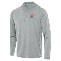 Men's Antigua  Heather Gray Brad Keselowski Tidy Quarter-Zip Hoodie