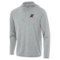 Men's Antigua  Heather Gray Austin Cindric Tidy Quarter-Zip Hoodie