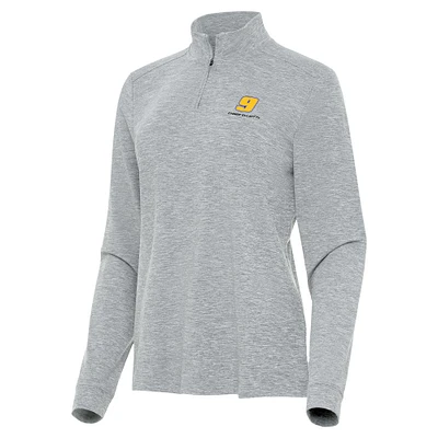 Women's Antigua  Heather Gray Chase Elliott Mentor Quarter-Zip Jacket
