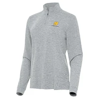 Women's Antigua  Heather Gray Chase Elliott Mentor Quarter-Zip Jacket