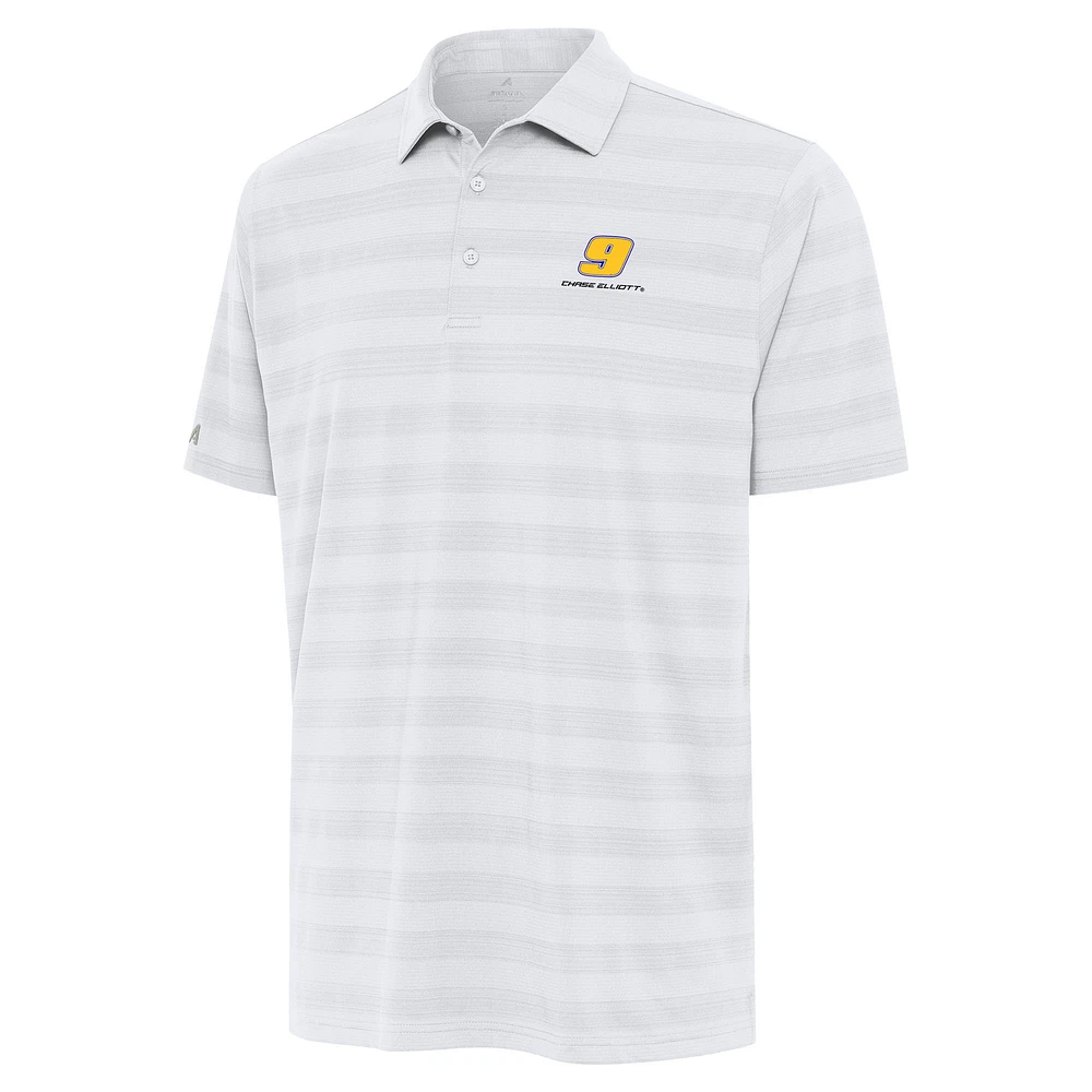 Men's Antigua White Chase Elliott Tunnel Polo