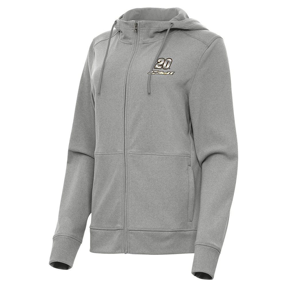 Women's Antigua Heather Gray Christopher Bell Seeker Full-Zip Hoodie Jacket