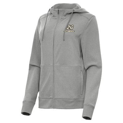 Women's Antigua  Heather Gray Christopher Bell Seeker Full-Zip Hoodie Jacket