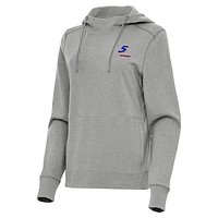 Women's Antigua  Heather Gray Kyle Larson Justice Pullover Hoodie