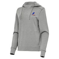 Women's Antigua  Heather Gray Kyle Larson Justice Pullover Hoodie