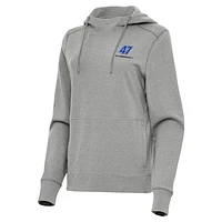 Women's Antigua  Heather Gray Ricky Stenhouse Jr. Justice Pullover Hoodie