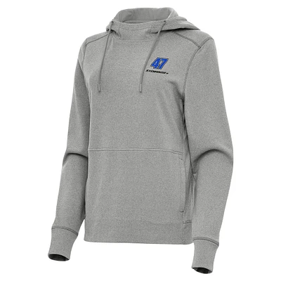 Women's Antigua  Heather Gray Ricky Stenhouse Jr. Justice Pullover Hoodie