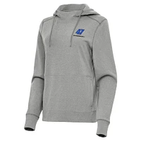 Women's Antigua  Heather Gray Ricky Stenhouse Jr. Justice Pullover Hoodie